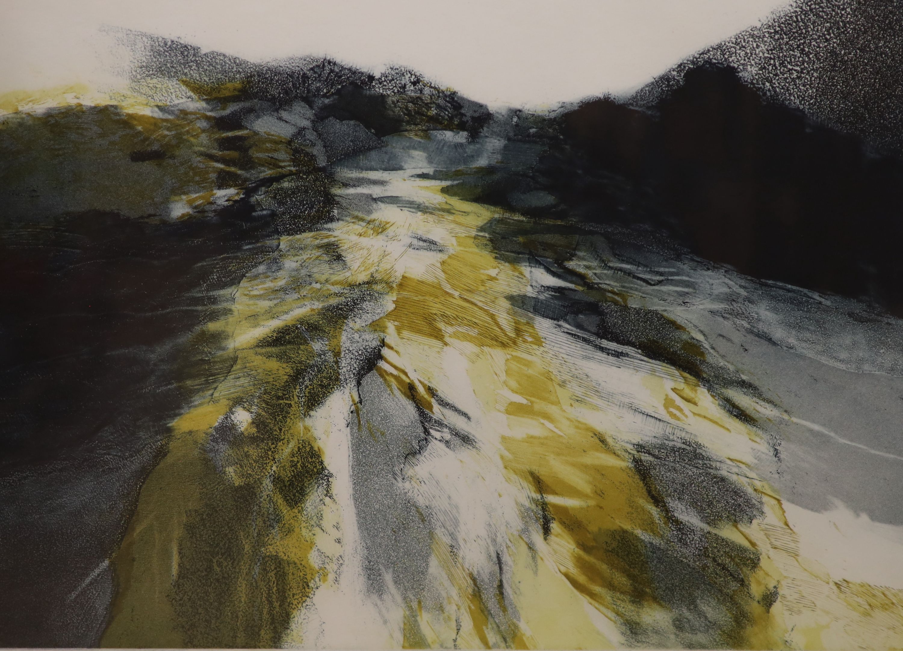 P. Matthews, colour etching, 'River', signed, 28/50, 34 x 46cm 20-40